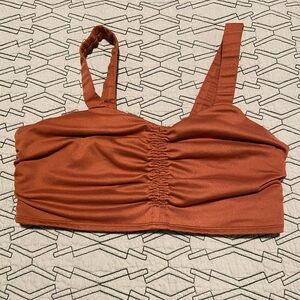 Alo Orange Gathered Workout Bra